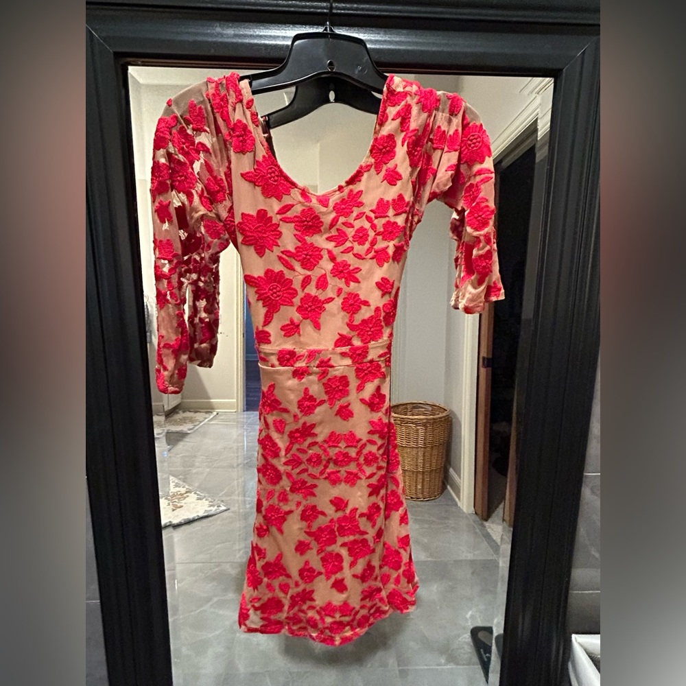 Nude/red For Love and Lemons mini dress size s